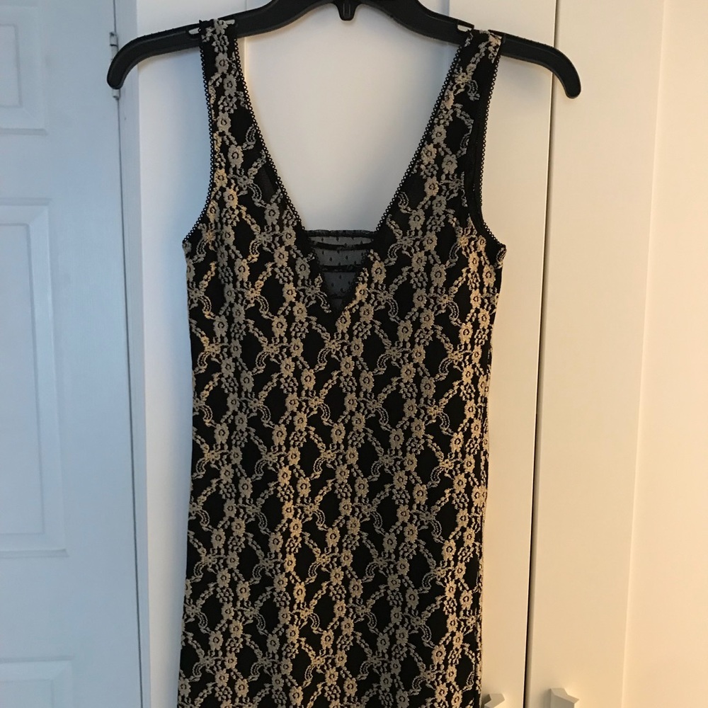Free people black and gold dress
